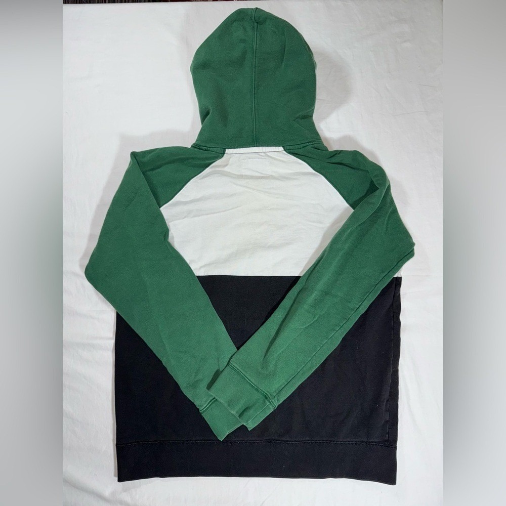 American Eagle Mens Colorblock Hoodie Green White Black Hoodie Pullover Large - Picture 3 of 6